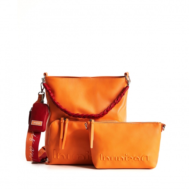 Geantă Desigual Half Logo Butan, portocalie