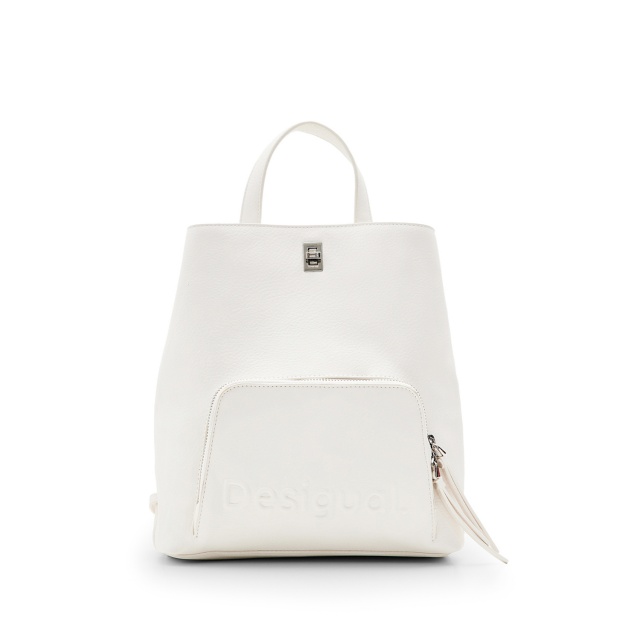 Rucsac Desigual Half Logo 24 Sumy Mini, alb