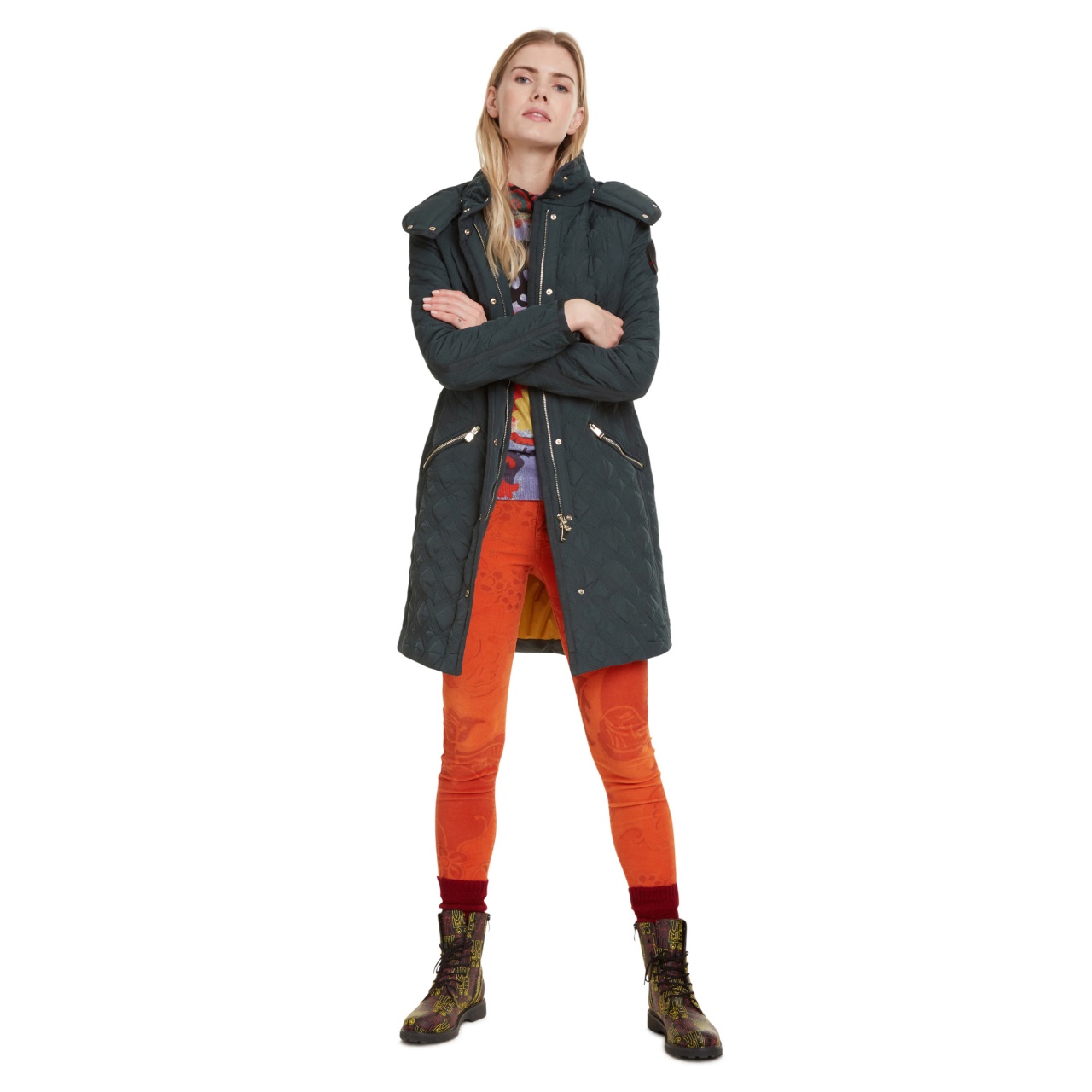 Geacă pentru femei Desigual Padded Leicester smarald :: 42